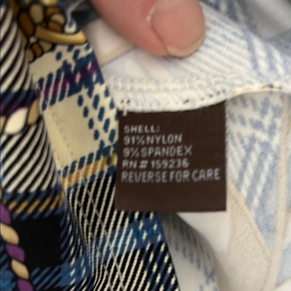 J.McLaughlin Chic Plaid Long Sleeve Top with Gold and Purple Accents - Picture 4 of 4